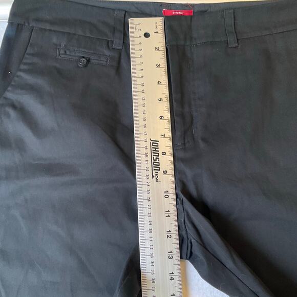 Merona Women Pants size 14 Black Mid Rise Stretch Wide Leg Nano-Tex Technology - Picture 5 of 9